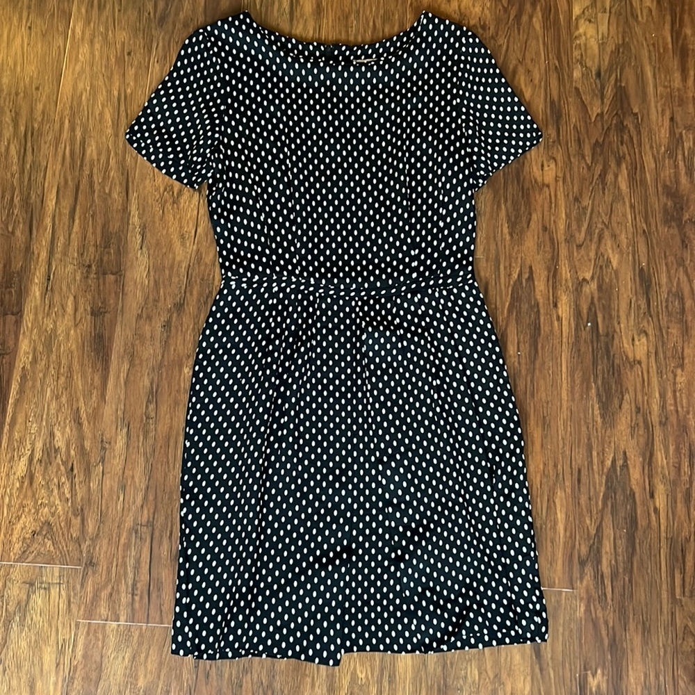 Vintage Black and White Polka Dot Dress